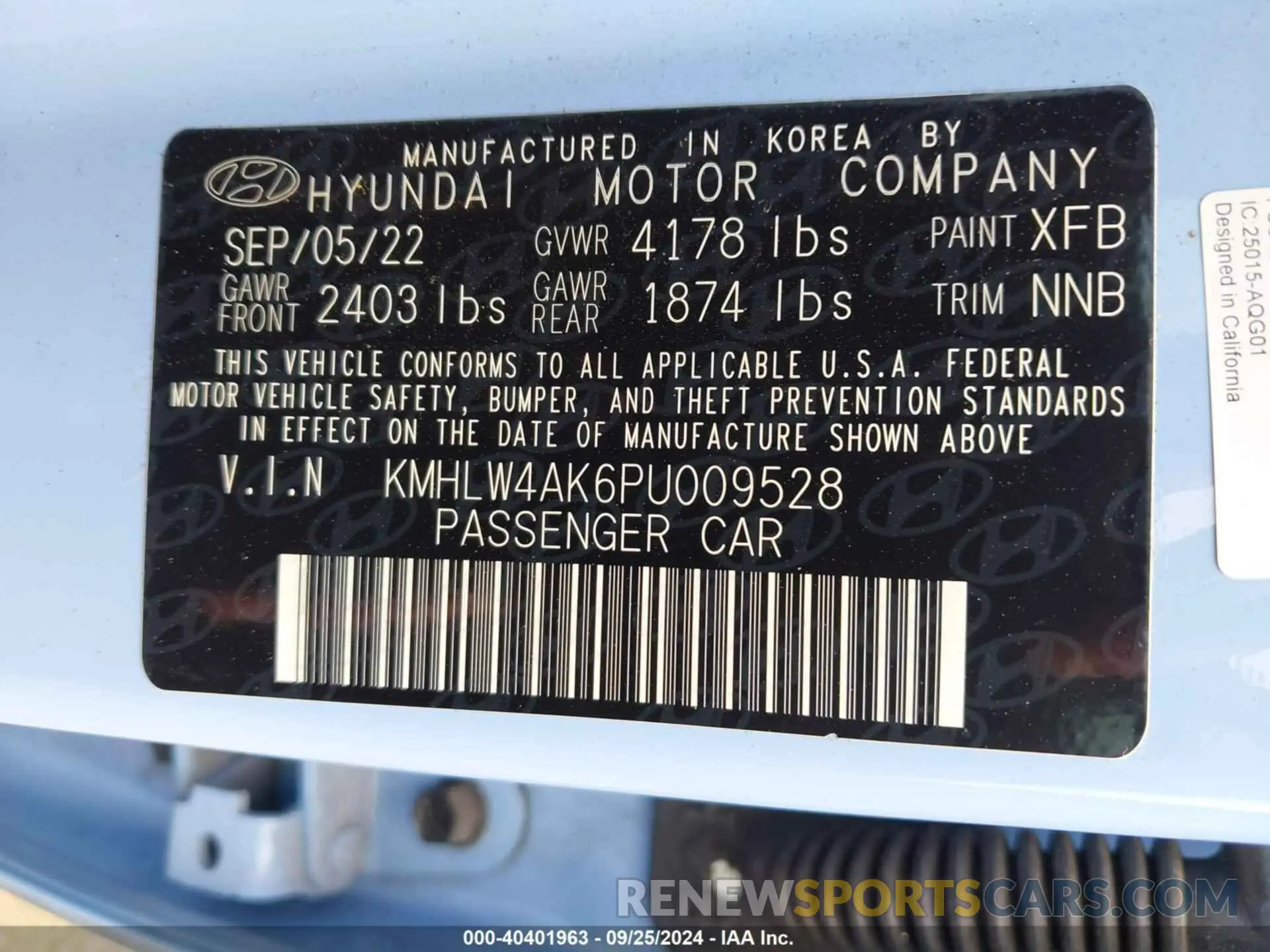 9 fotografías del automóvil dañado KMHLW4AK6PU009528 HYUNDAI ELANTRA N 2023