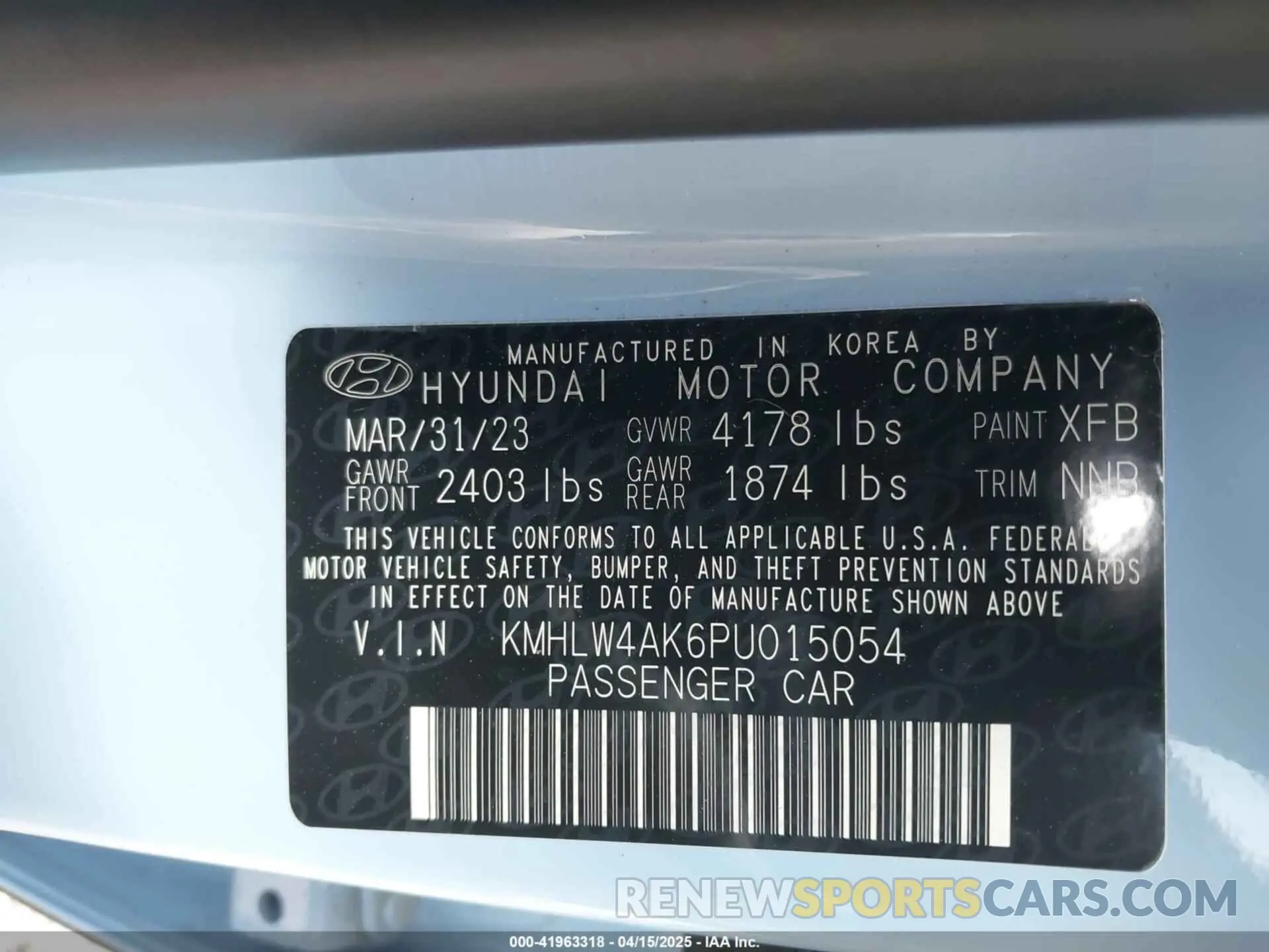 9 fotografías del automóvil dañado KMHLW4AK6PU015054 HYUNDAI ELANTRA N 2023