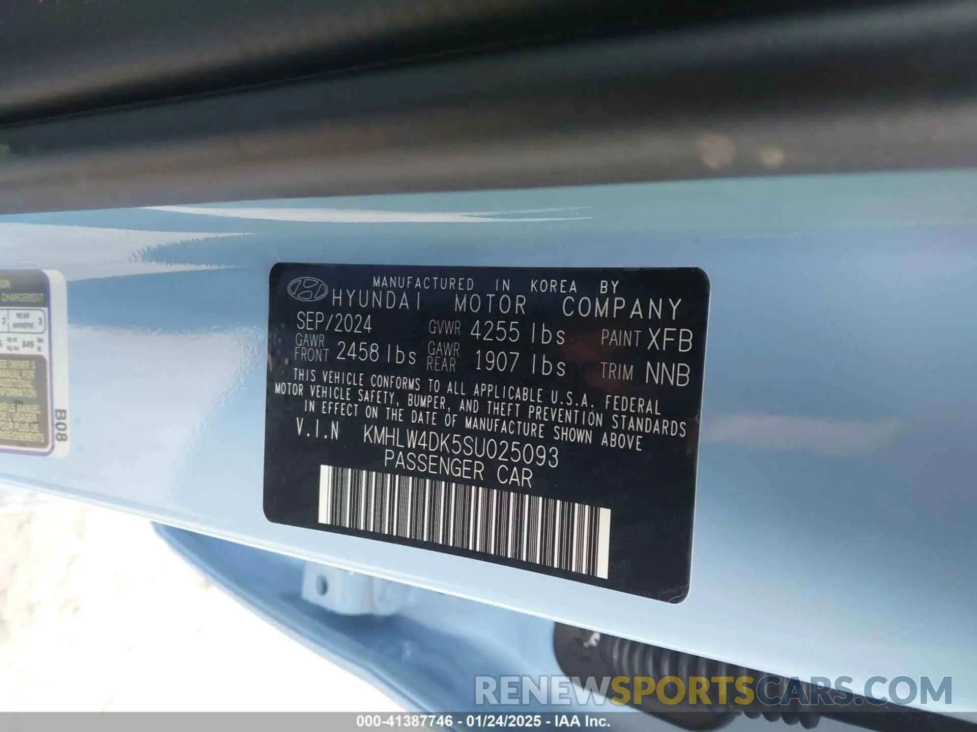 9 fotografías del automóvil dañado KMHLW4DK5SU025093 HYUNDAI ELANTRA N 2025