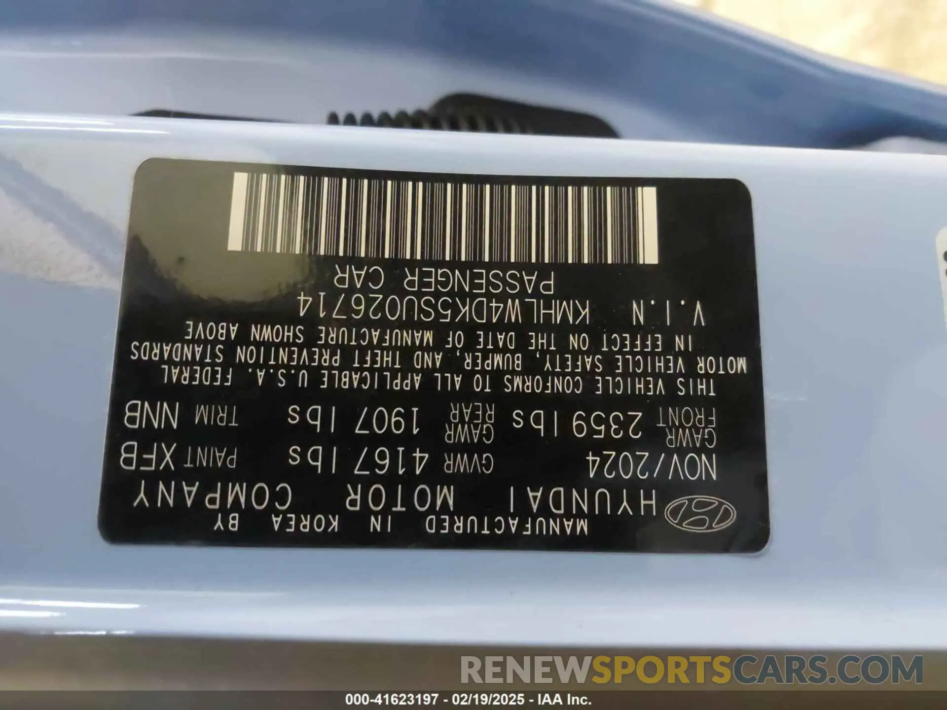 9 fotografías del automóvil dañado KMHLW4DK5SU026714 HYUNDAI ELANTRA N 2025
