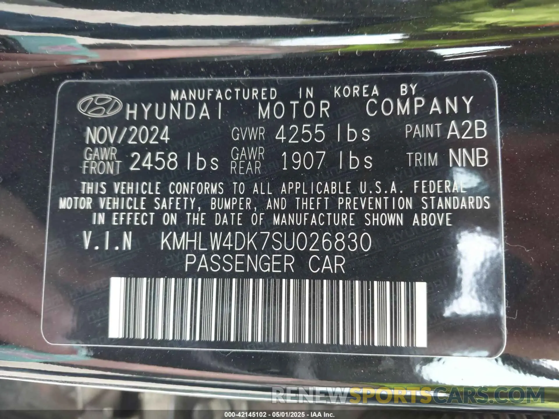9 fotografías del automóvil dañado KMHLW4DK7SU026830 HYUNDAI ELANTRA N 2025