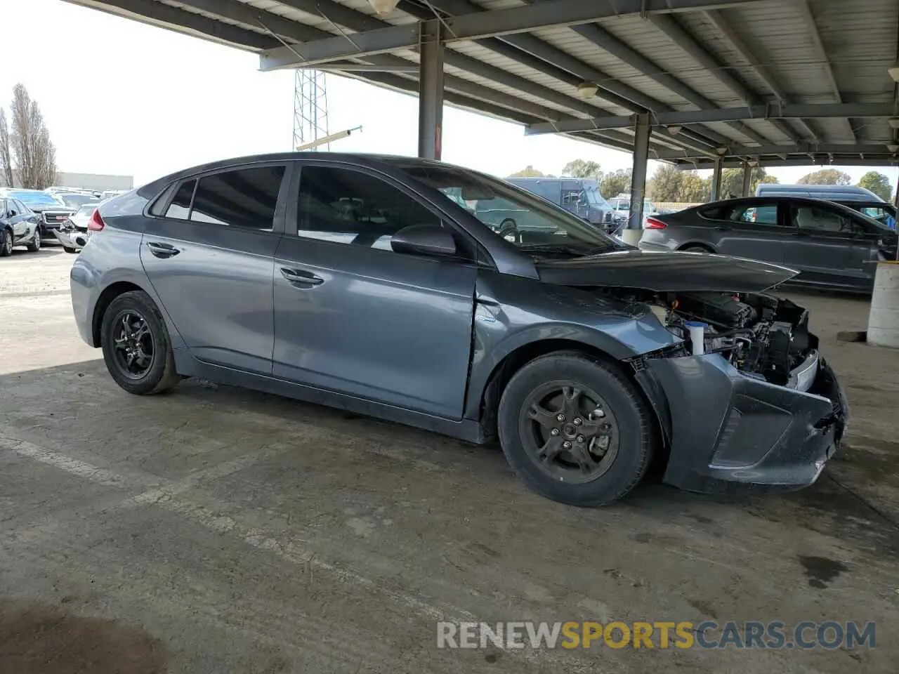 4 fotografías del automóvil dañado KMHC65LC8KU107707 HYUNDAI IONIQ 2019