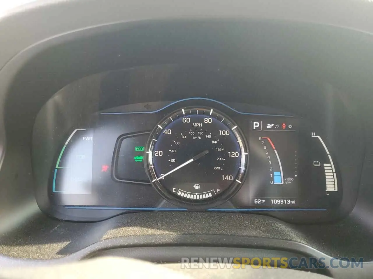 9 fotografías del automóvil dañado KMHC65LC8KU119680 HYUNDAI IONIQ 2019