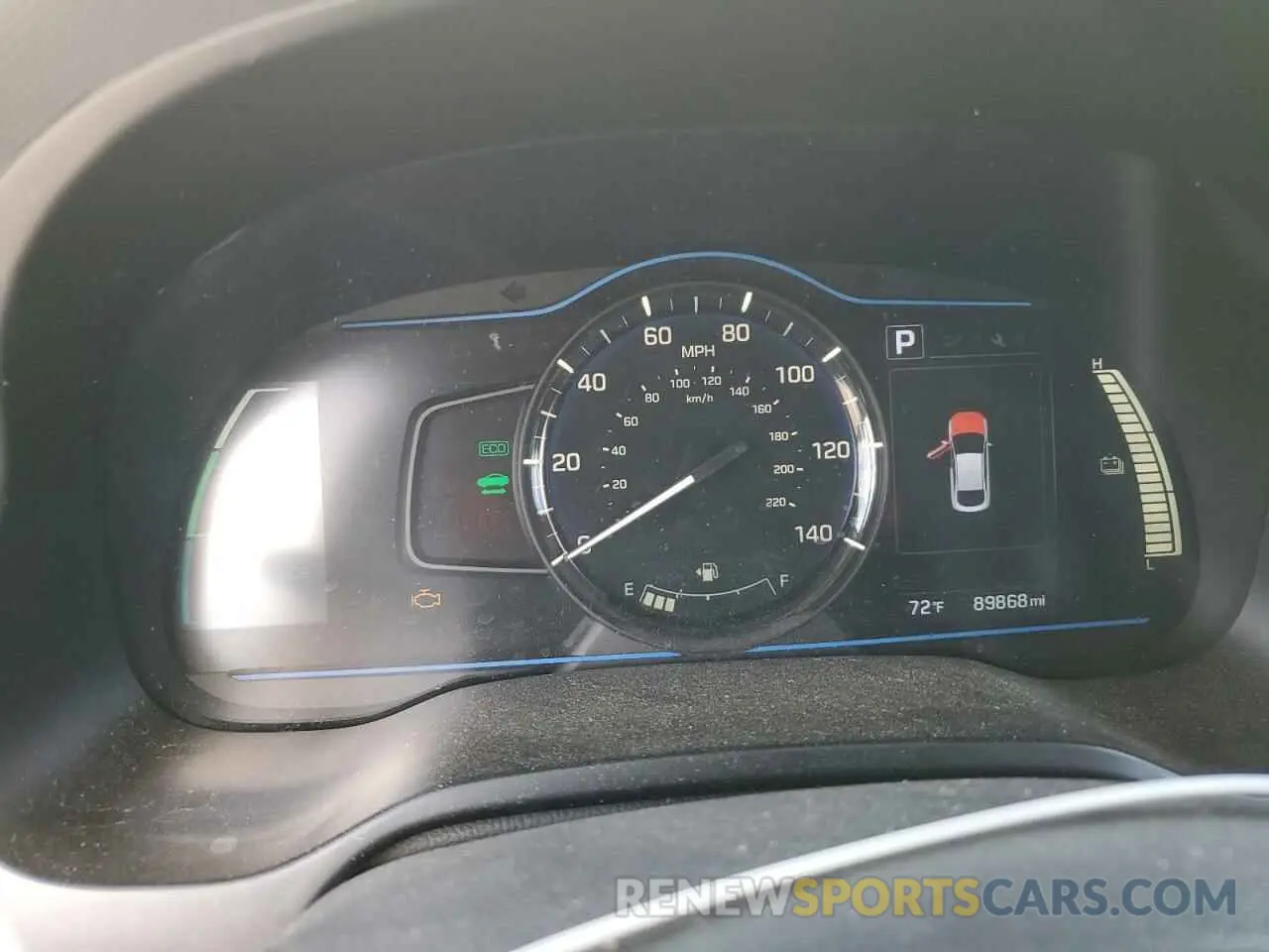 9 fotografías del automóvil dañado KMHC65LC8KU130906 HYUNDAI IONIQ 2019