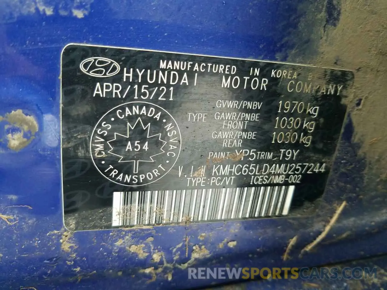 12 fotografías del automóvil dañado KMHC65LD4MU257244 HYUNDAI IONIQ 2021
