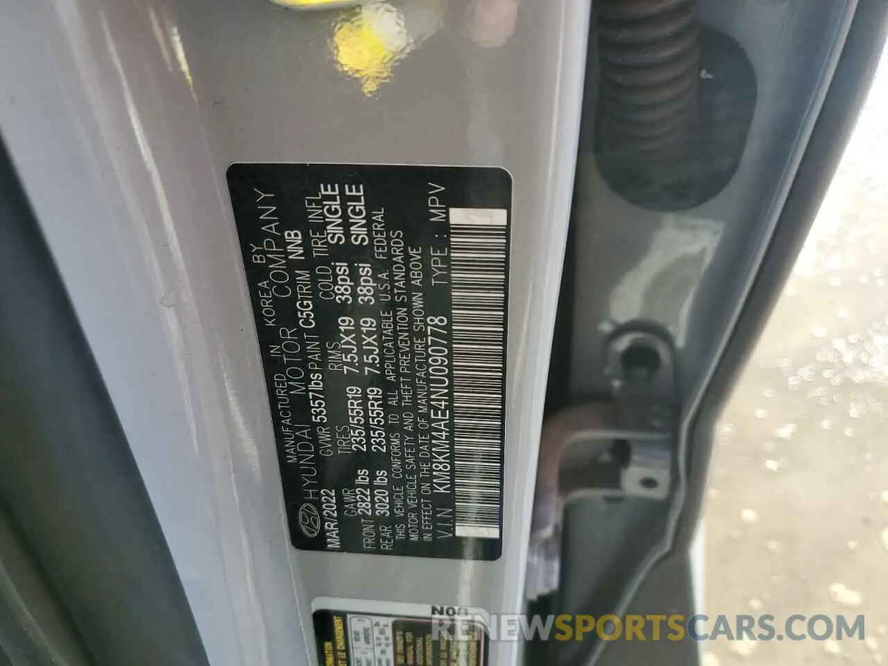 14 fotografías del automóvil dañado KM8KM4AE4NU090778 HYUNDAI IONIQ 2022