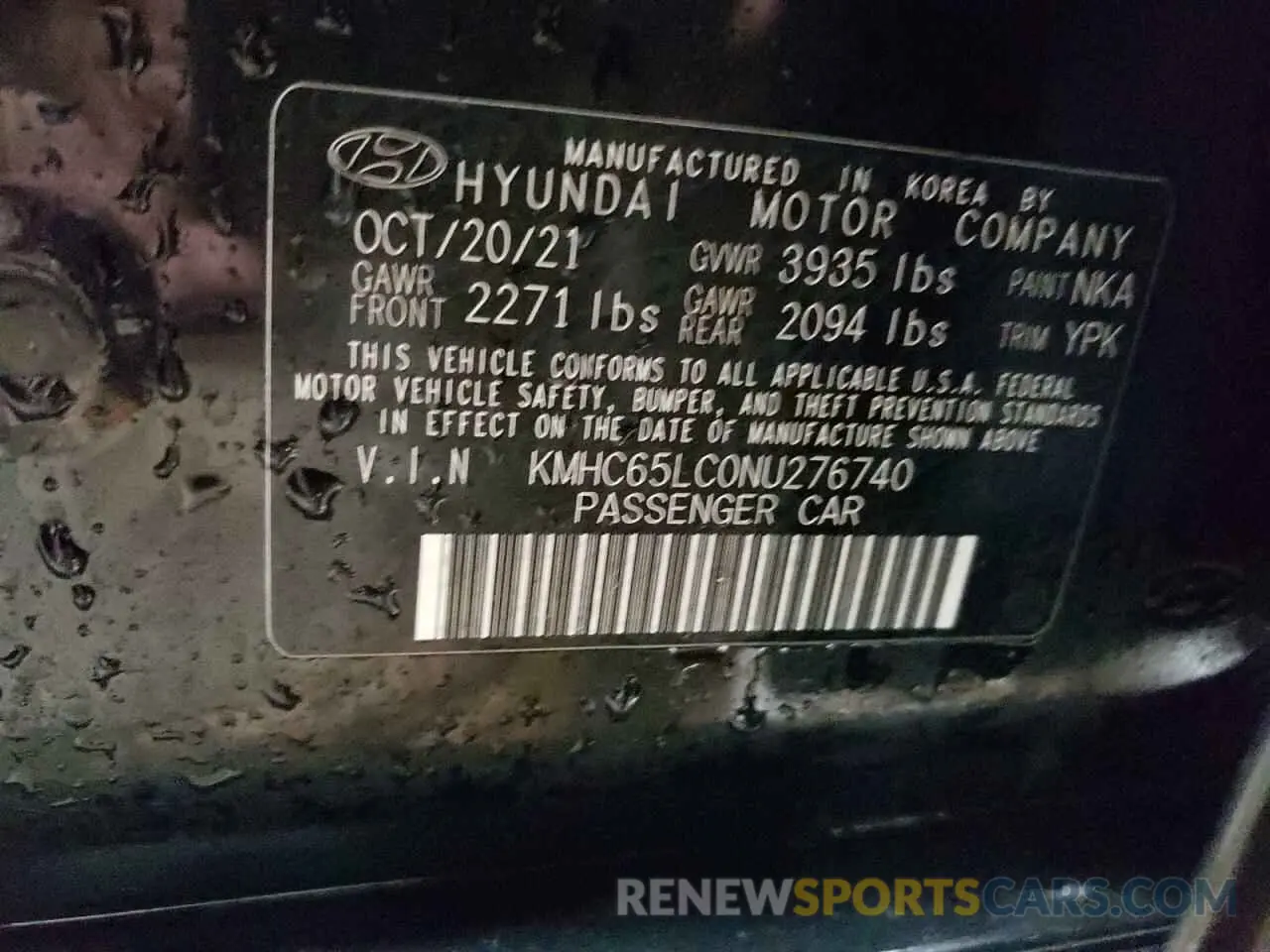 13 fotografías del automóvil dañado KMHC65LC0NU276740 HYUNDAI IONIQ 2022