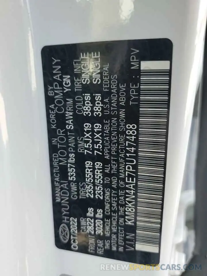 14 fotografías del automóvil dañado KM8KN4AE7PU147488 HYUNDAI IONIQ 2023