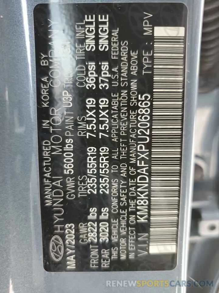 14 fotografías del automóvil dañado KM8KNDAFXPU206865 HYUNDAI IONIQ 2023