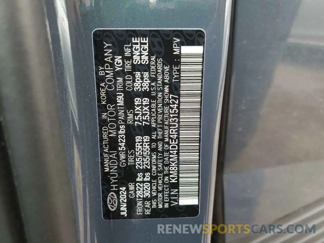 15 fotografías del automóvil dañado KM8KM4DE4RU315427 HYUNDAI IONIQ 2024