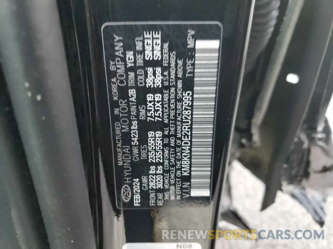 13 fotografías del automóvil dañado KM8KN4DE2RU287995 HYUNDAI IONIQ 2024