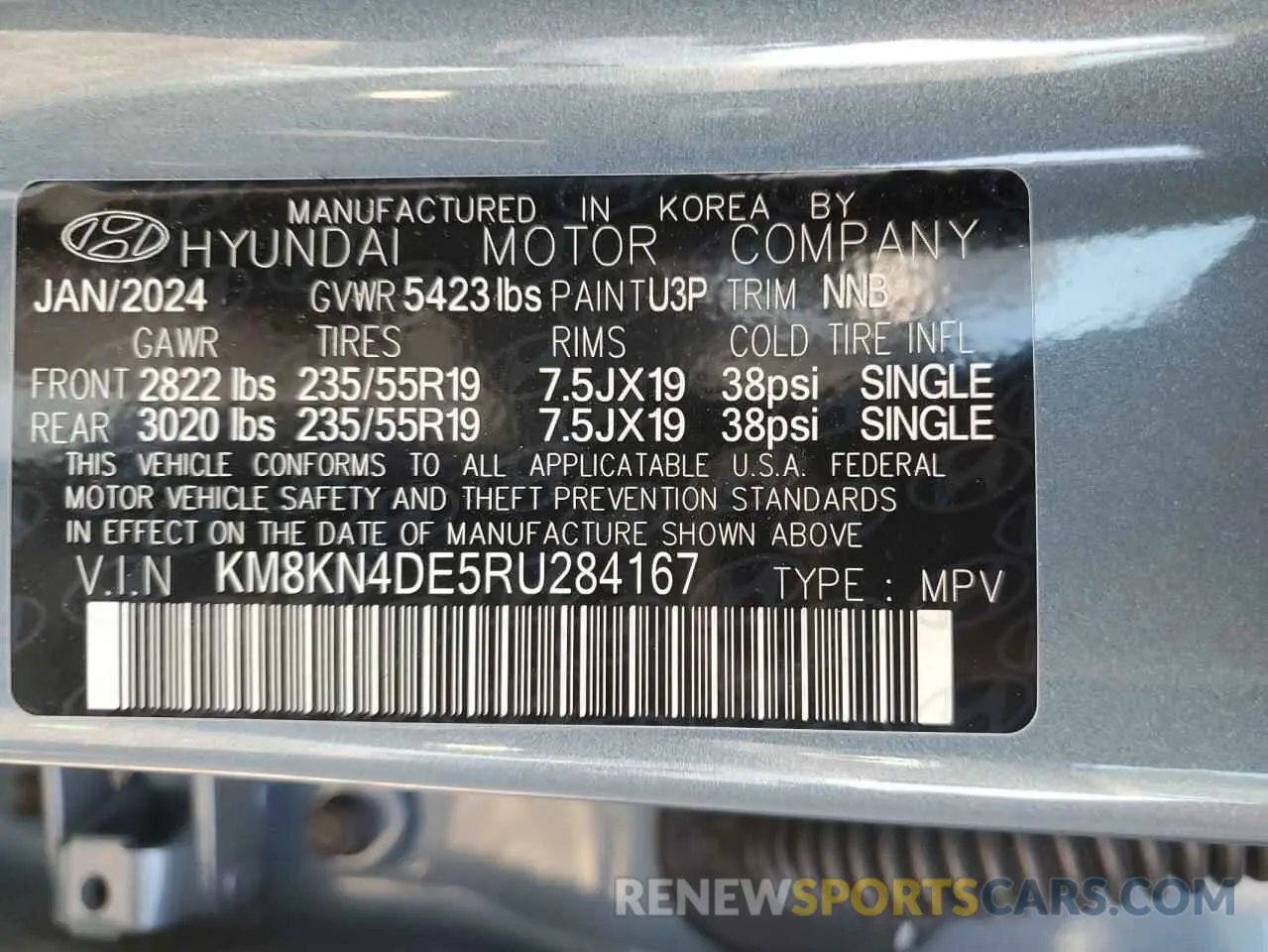 14 fotografías del automóvil dañado KM8KN4DE5RU284167 HYUNDAI IONIQ 2024