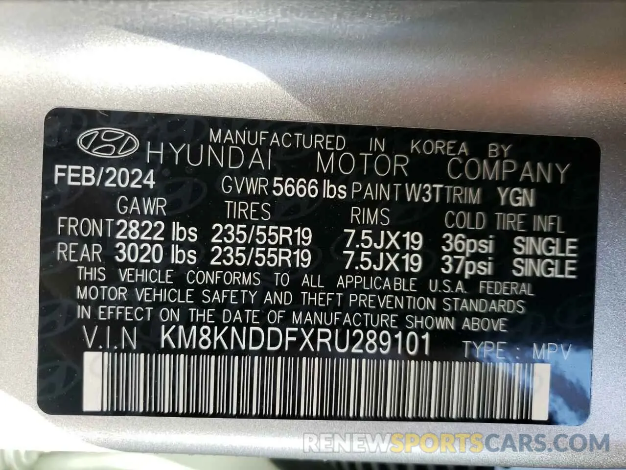 16 fotografías del automóvil dañado KM8KNDDFXRU289101 HYUNDAI IONIQ 2024