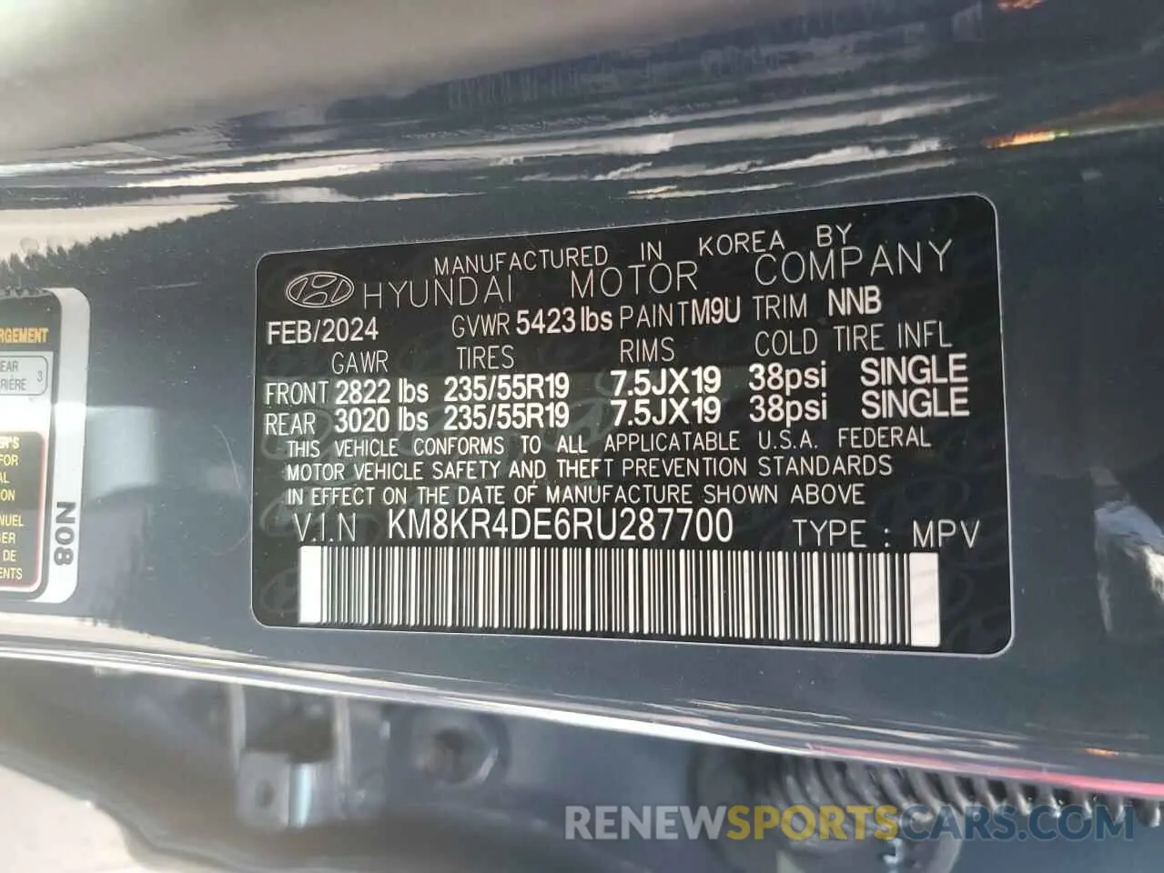 12 fotografías del automóvil dañado KM8KR4DE6RU287700 HYUNDAI IONIQ 2024
