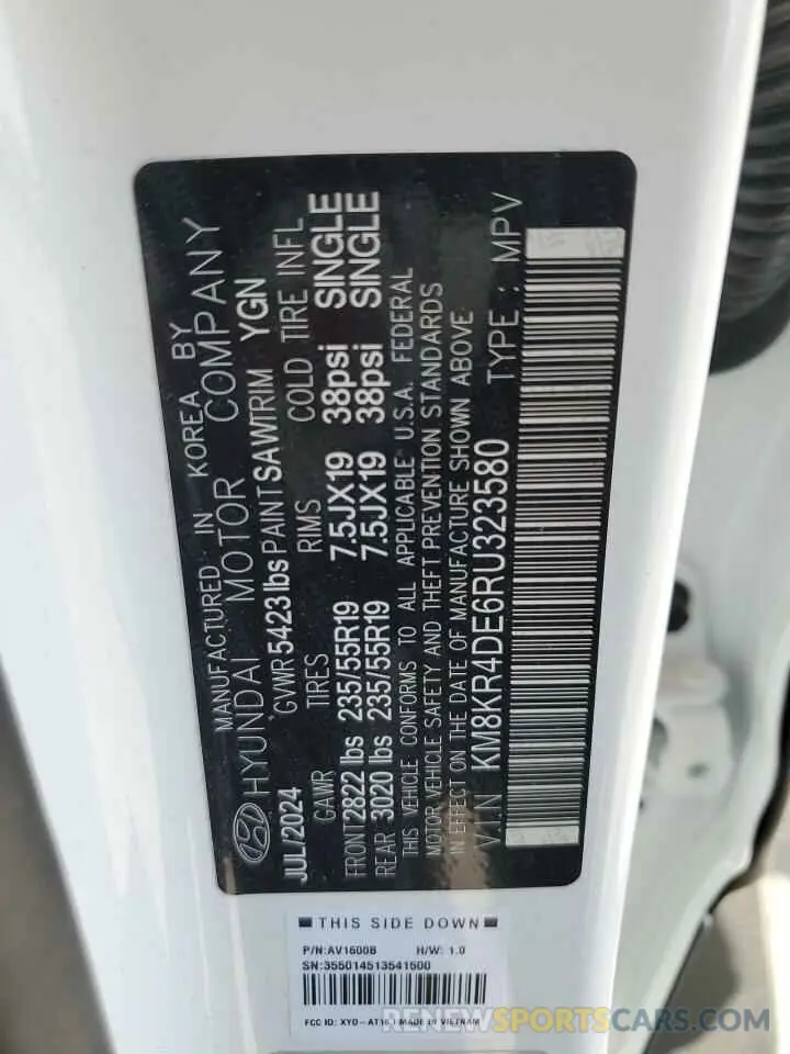 14 fotografías del automóvil dañado KM8KR4DE6RU323580 HYUNDAI IONIQ 2024