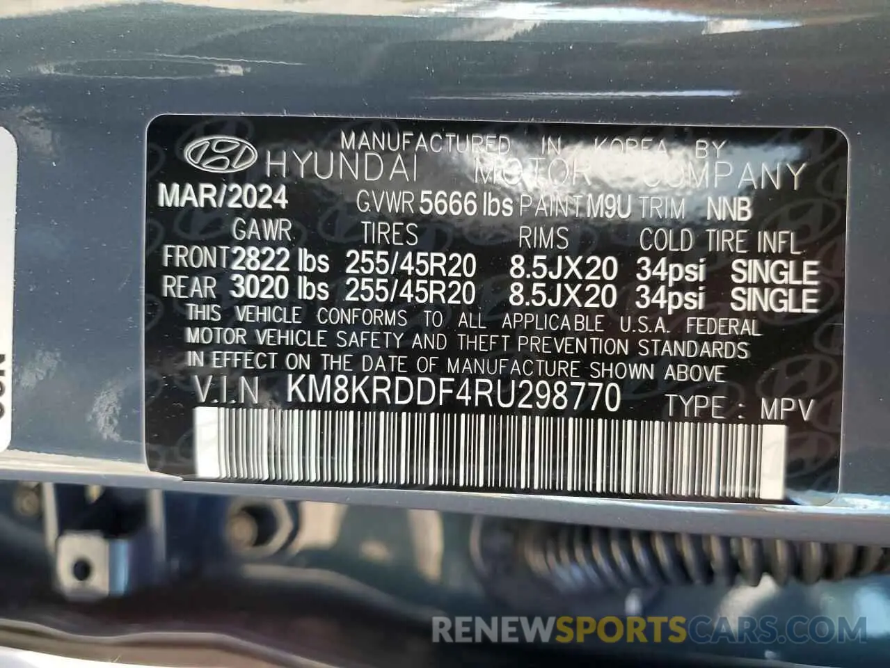 13 fotografías del automóvil dañado KM8KRDDF4RU298770 HYUNDAI IONIQ 2024