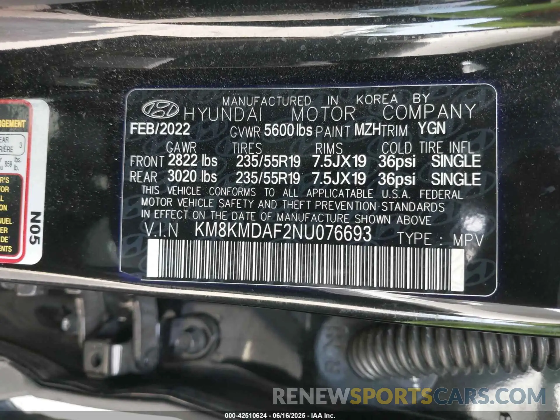 9 fotografías del automóvil dañado KM8KMDAF2NU076693 HYUNDAI IONIQ 5 2022