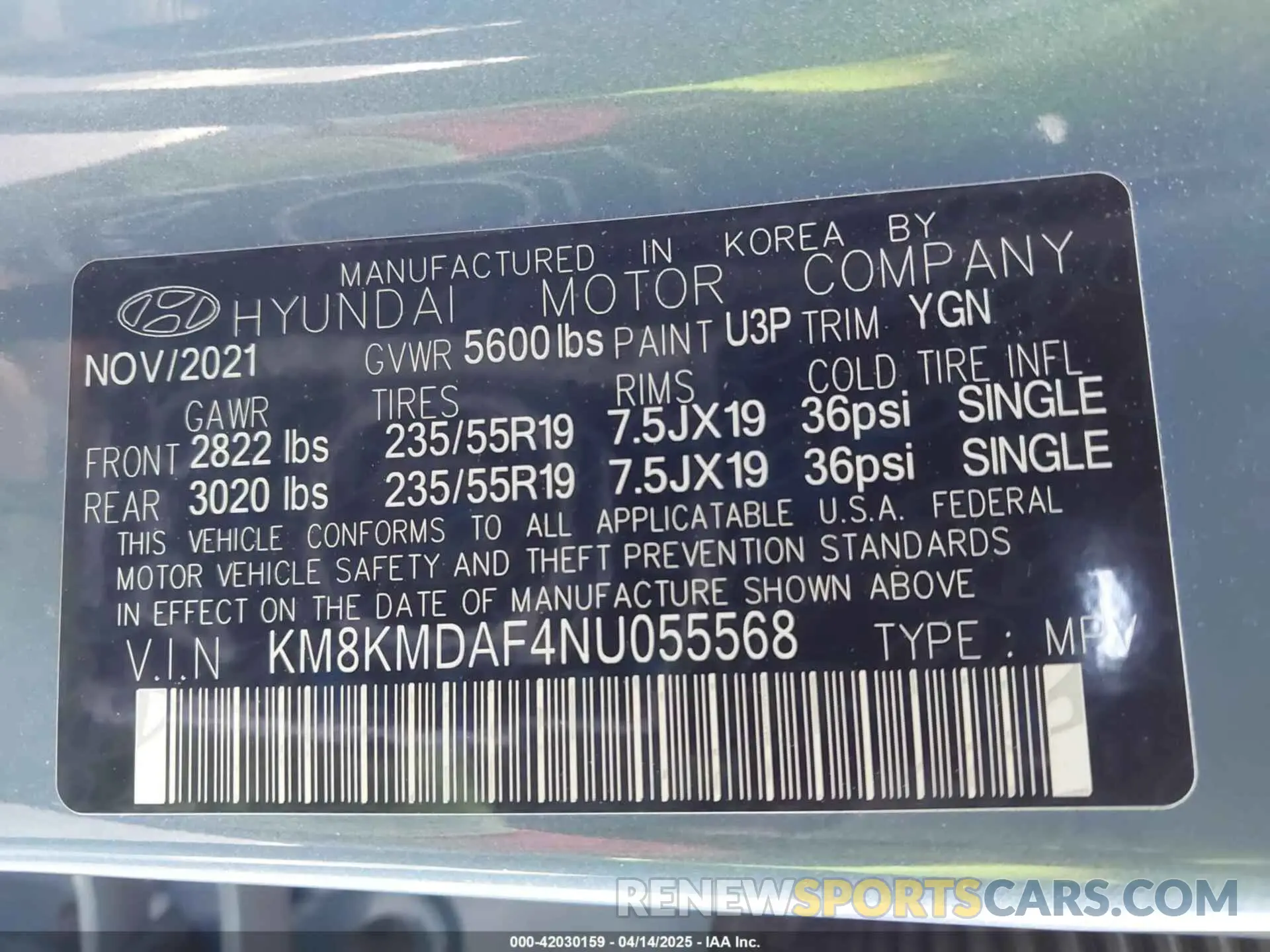 9 fotografías del automóvil dañado KM8KMDAF4NU055568 HYUNDAI IONIQ 5 2022