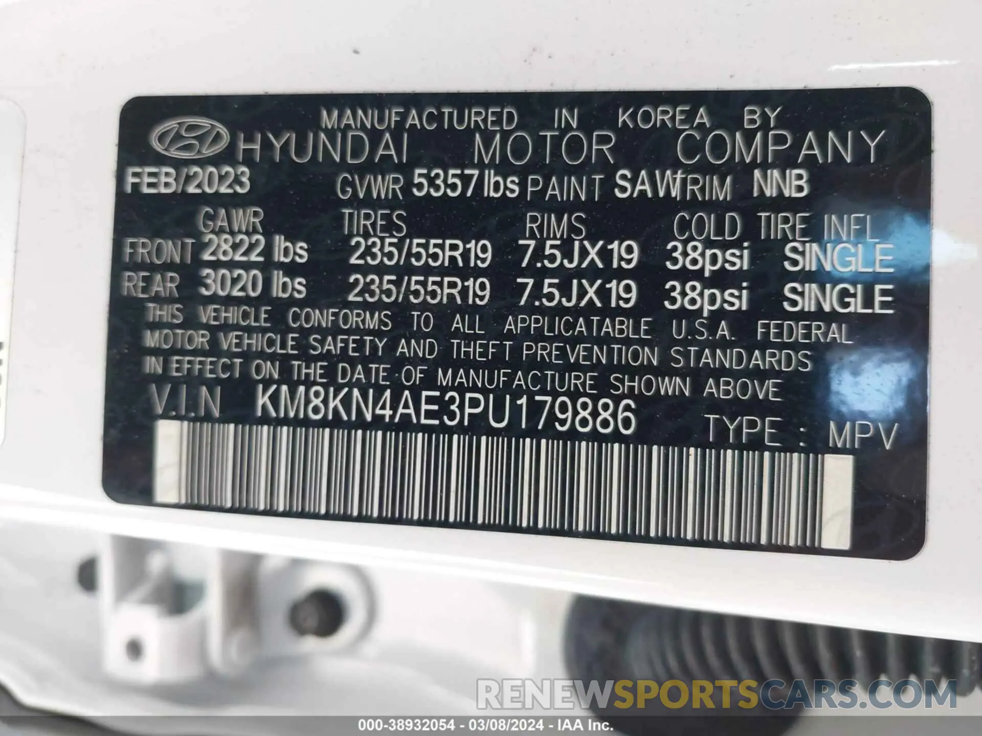 9 fotografías del automóvil dañado KM8KN4AE3PU179886 HYUNDAI IONIQ 5 2023