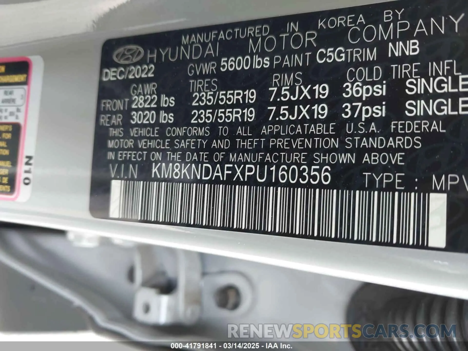 9 fotografías del automóvil dañado KM8KNDAFXPU160356 HYUNDAI IONIQ 5 2023