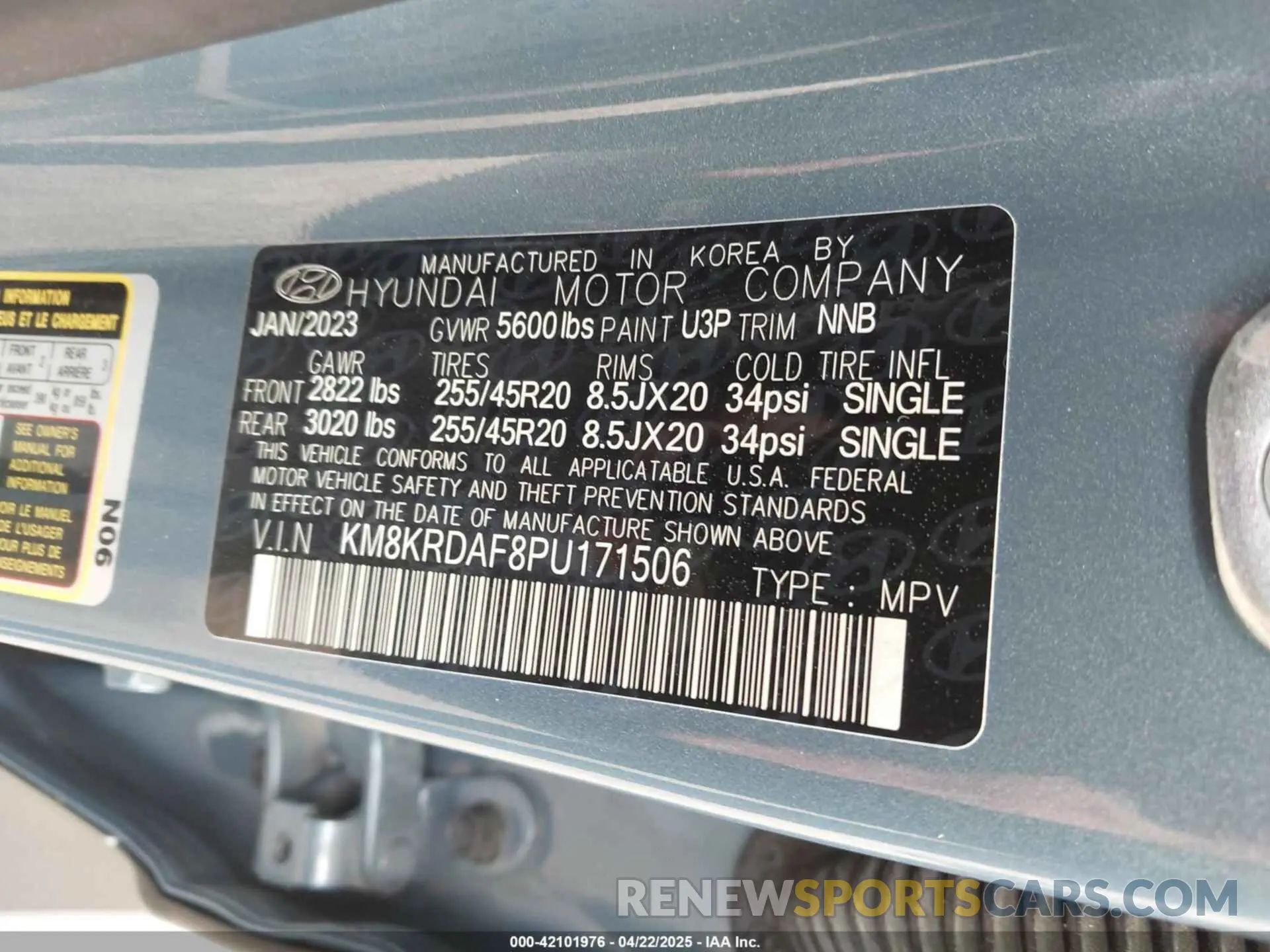 9 fotografías del automóvil dañado KM8KRDAF8PU171506 HYUNDAI IONIQ 5 2023