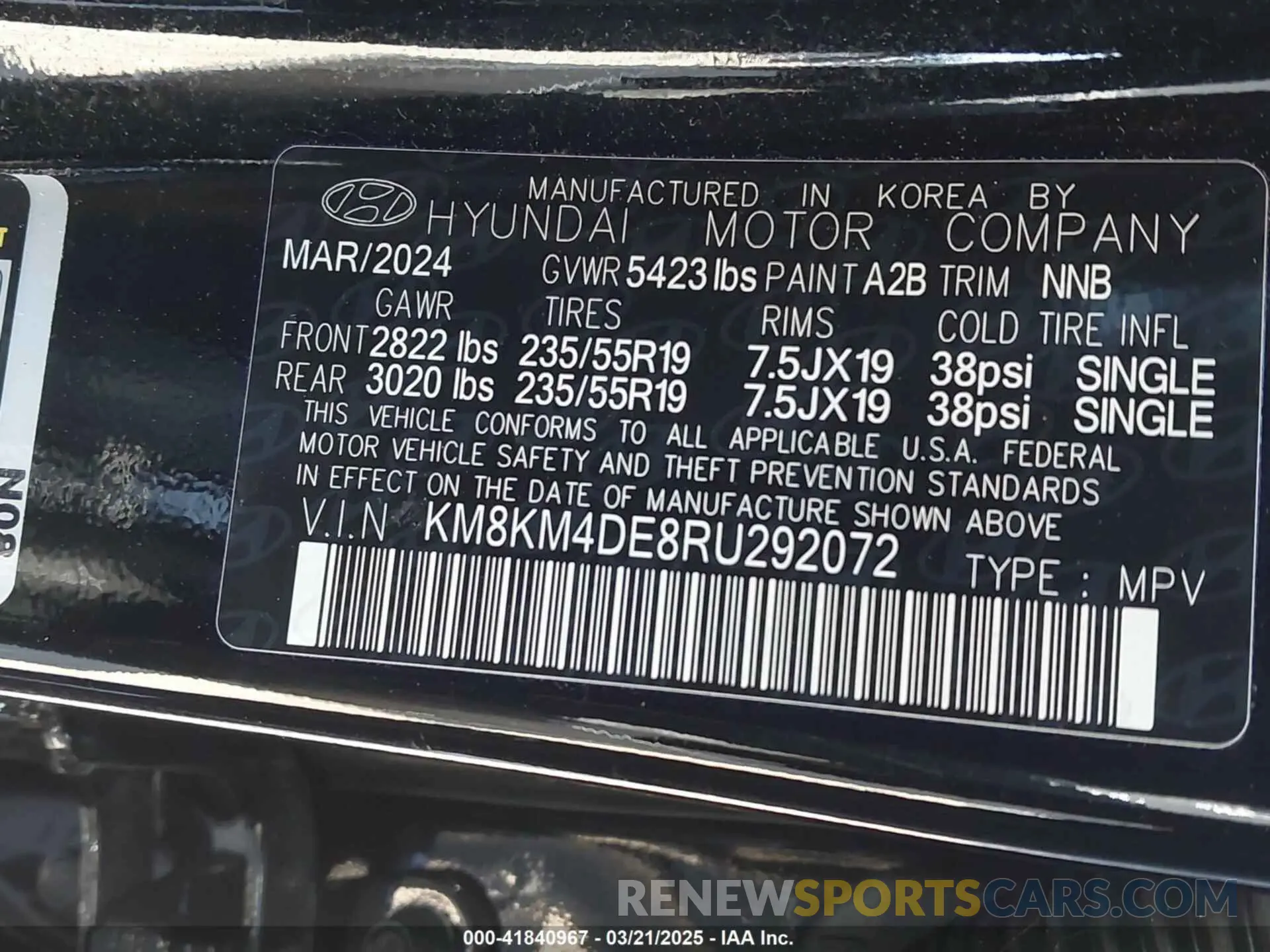9 fotografías del automóvil dañado KM8KM4DE8RU292072 HYUNDAI IONIQ 5 2024