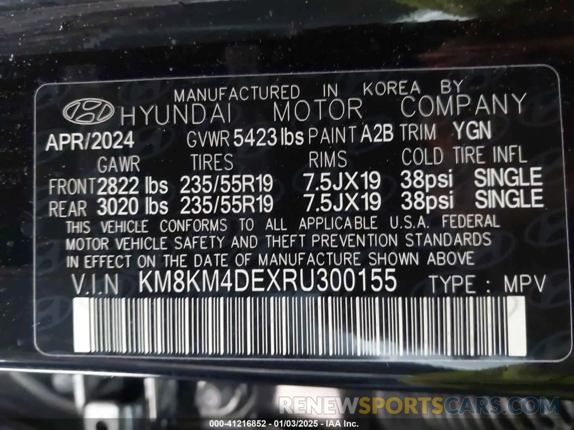 9 fotografías del automóvil dañado KM8KM4DEXRU300155 HYUNDAI IONIQ 5 2024
