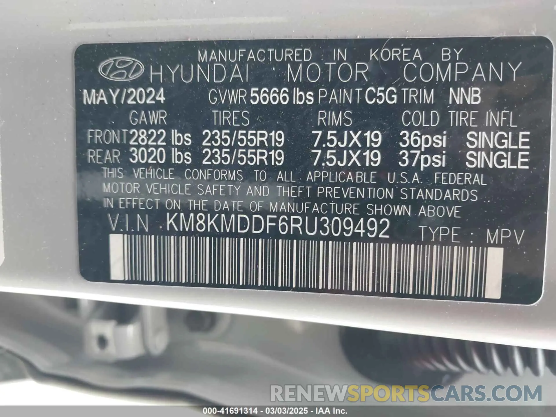 9 fotografías del automóvil dañado KM8KMDDF6RU309492 HYUNDAI IONIQ 5 2024