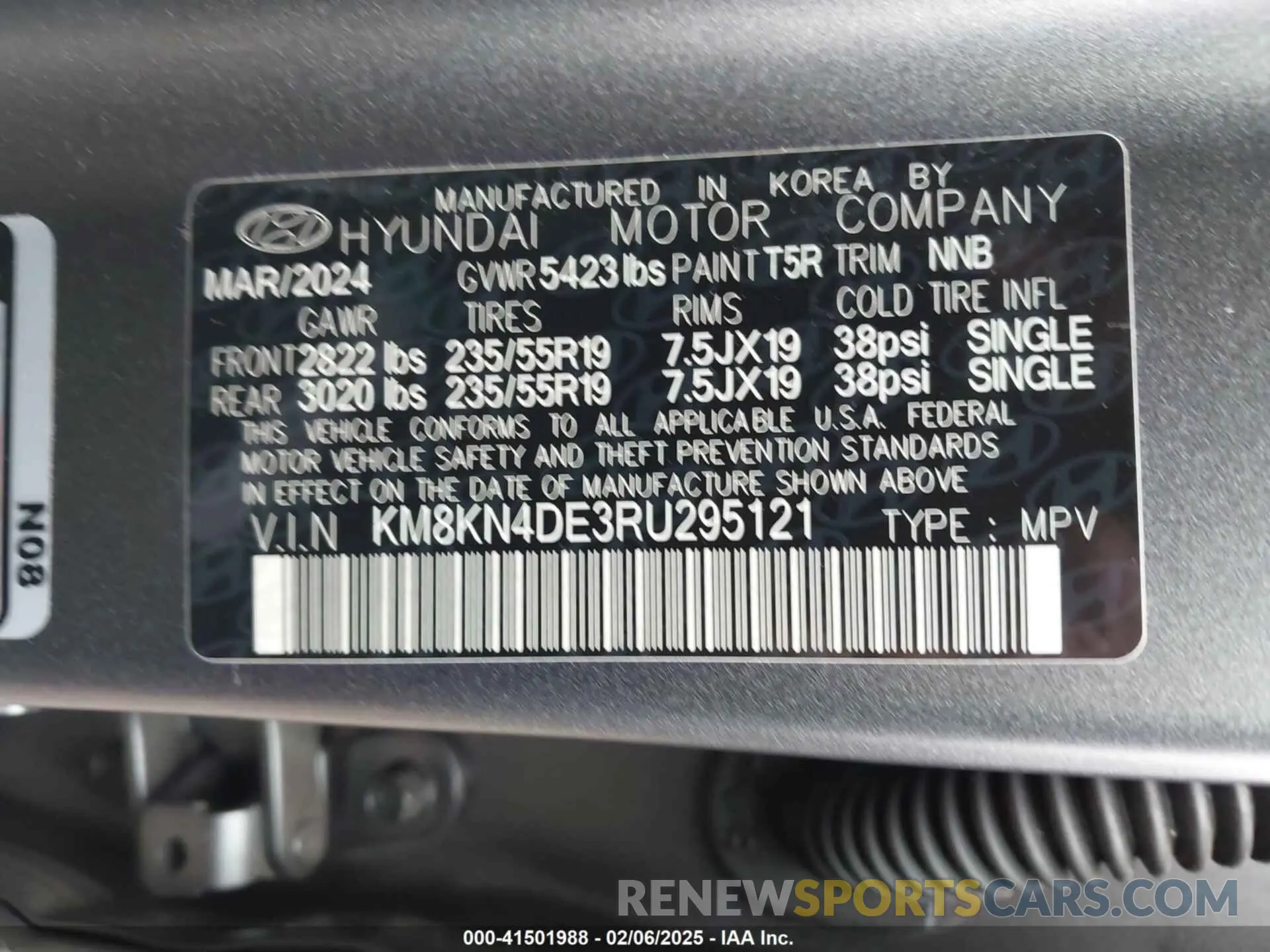 9 fotografías del automóvil dañado KM8KN4DE3RU295121 HYUNDAI IONIQ 5 2024