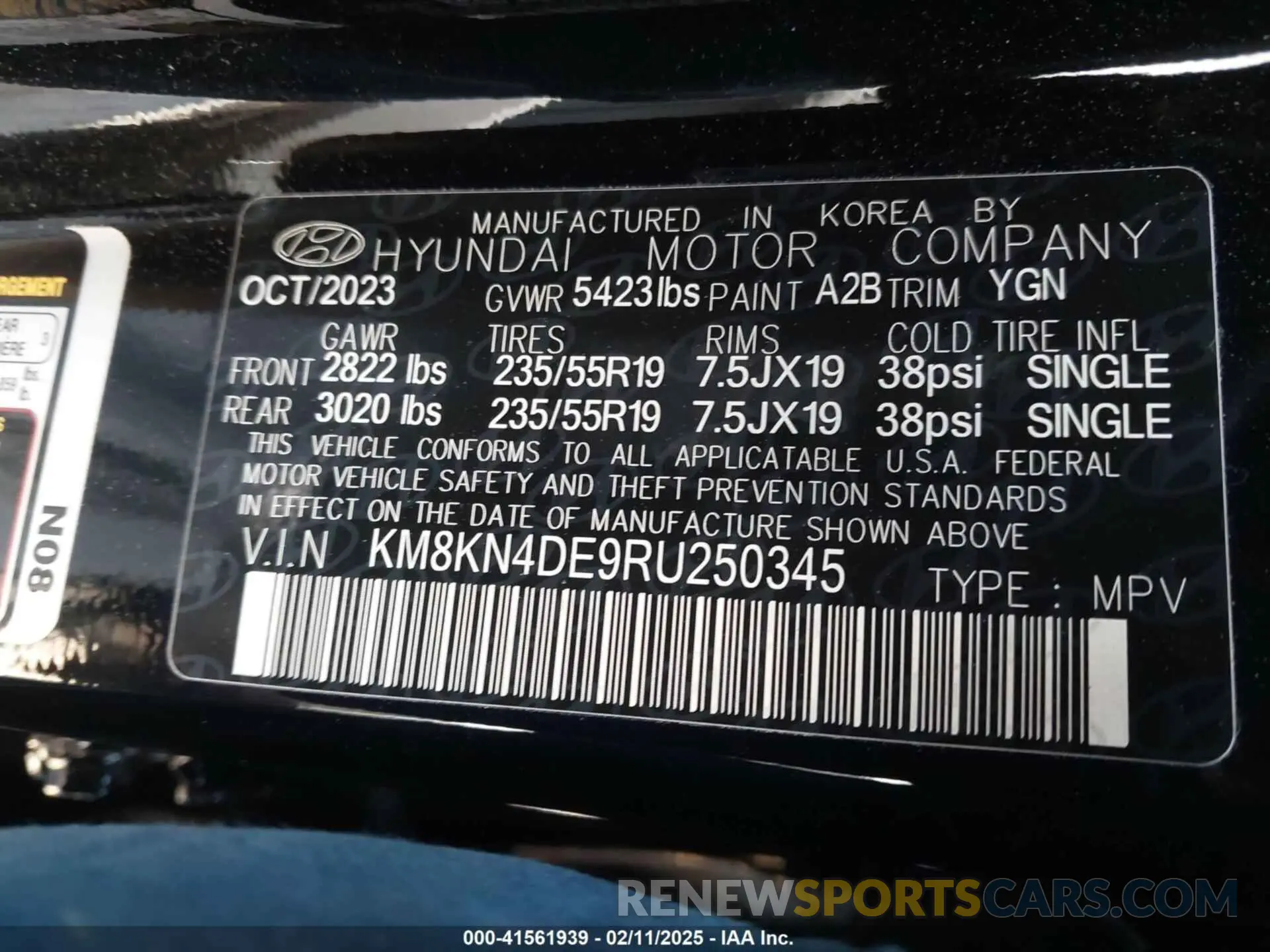 9 fotografías del automóvil dañado KM8KN4DE9RU250345 HYUNDAI IONIQ 5 2024