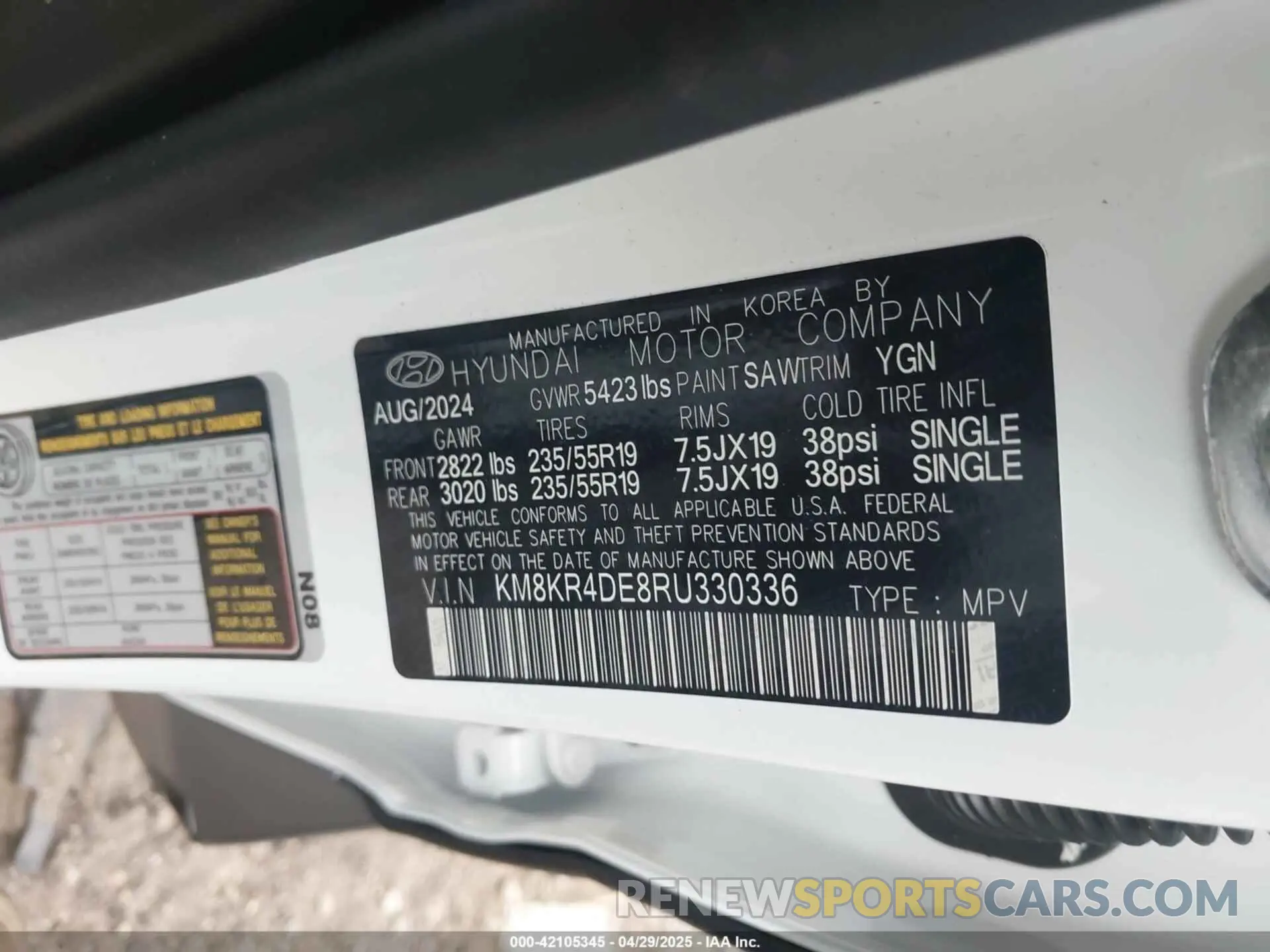 9 fotografías del automóvil dañado KM8KR4DE8RU330336 HYUNDAI IONIQ 5 2024