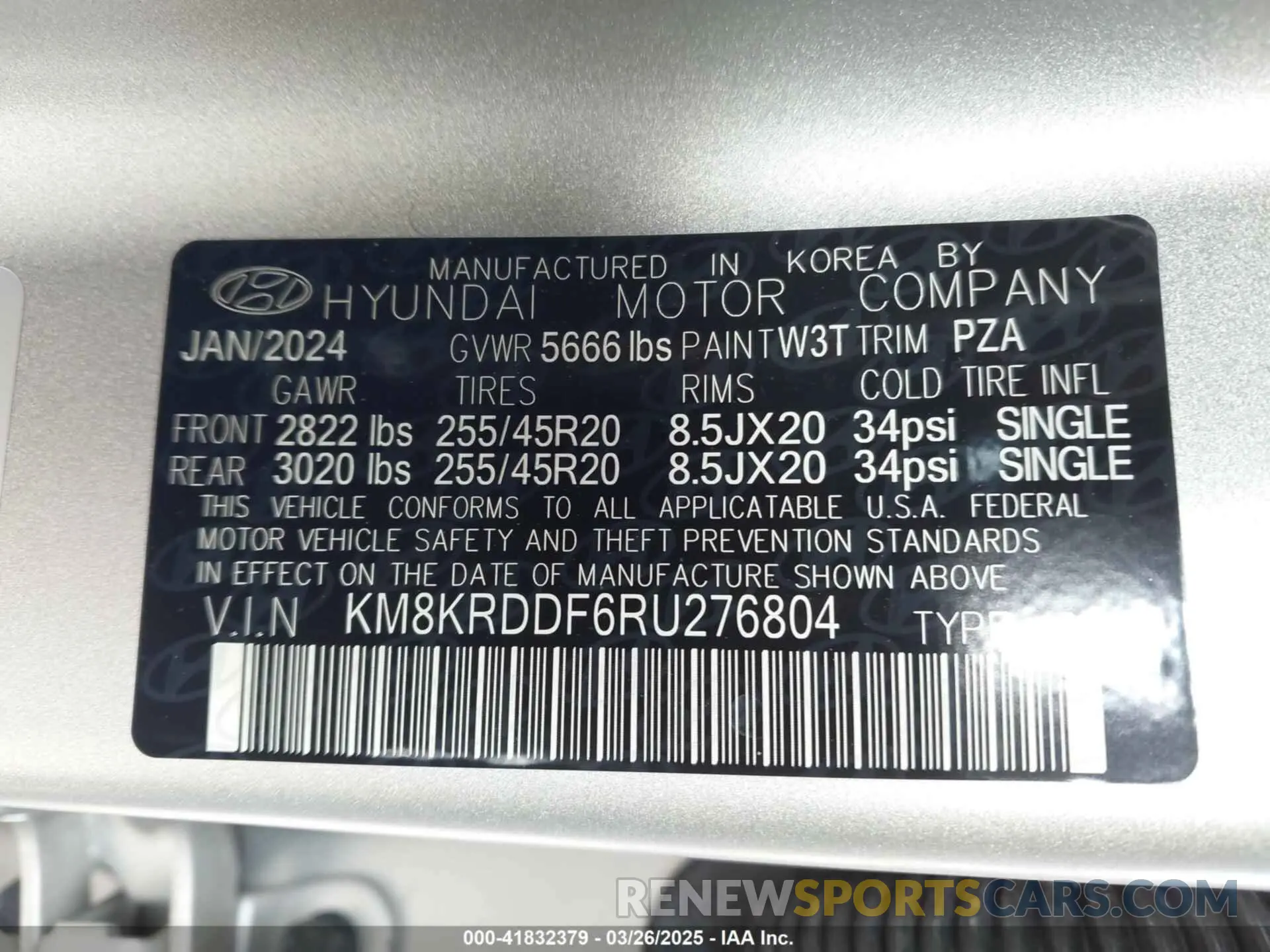 9 fotografías del automóvil dañado KM8KRDDF6RU276804 HYUNDAI IONIQ 5 2024