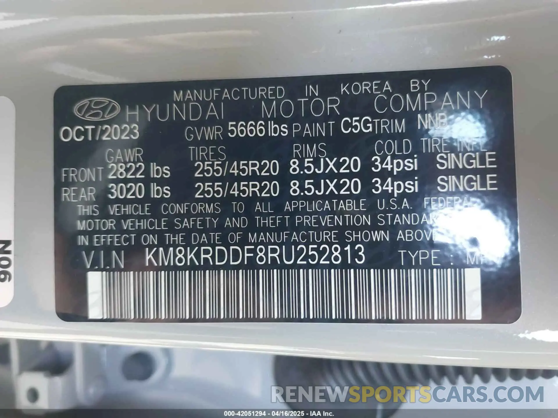 9 fotografías del automóvil dañado KM8KRDDF8RU252813 HYUNDAI IONIQ 5 2024