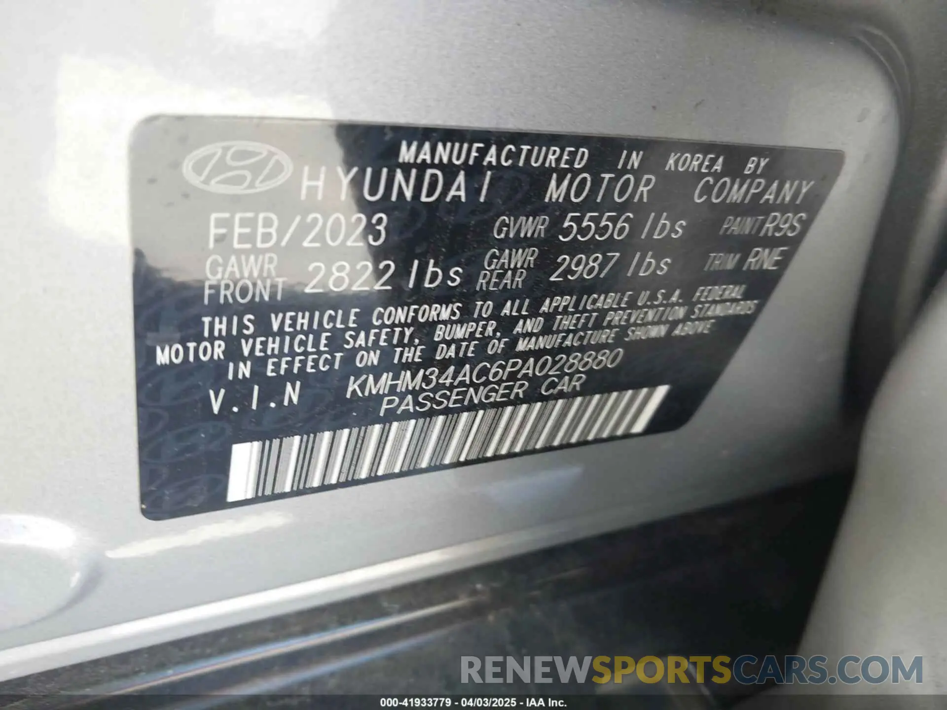 9 fotografías del automóvil dañado KMHM34AC6PA028880 HYUNDAI IONIQ 6 2023