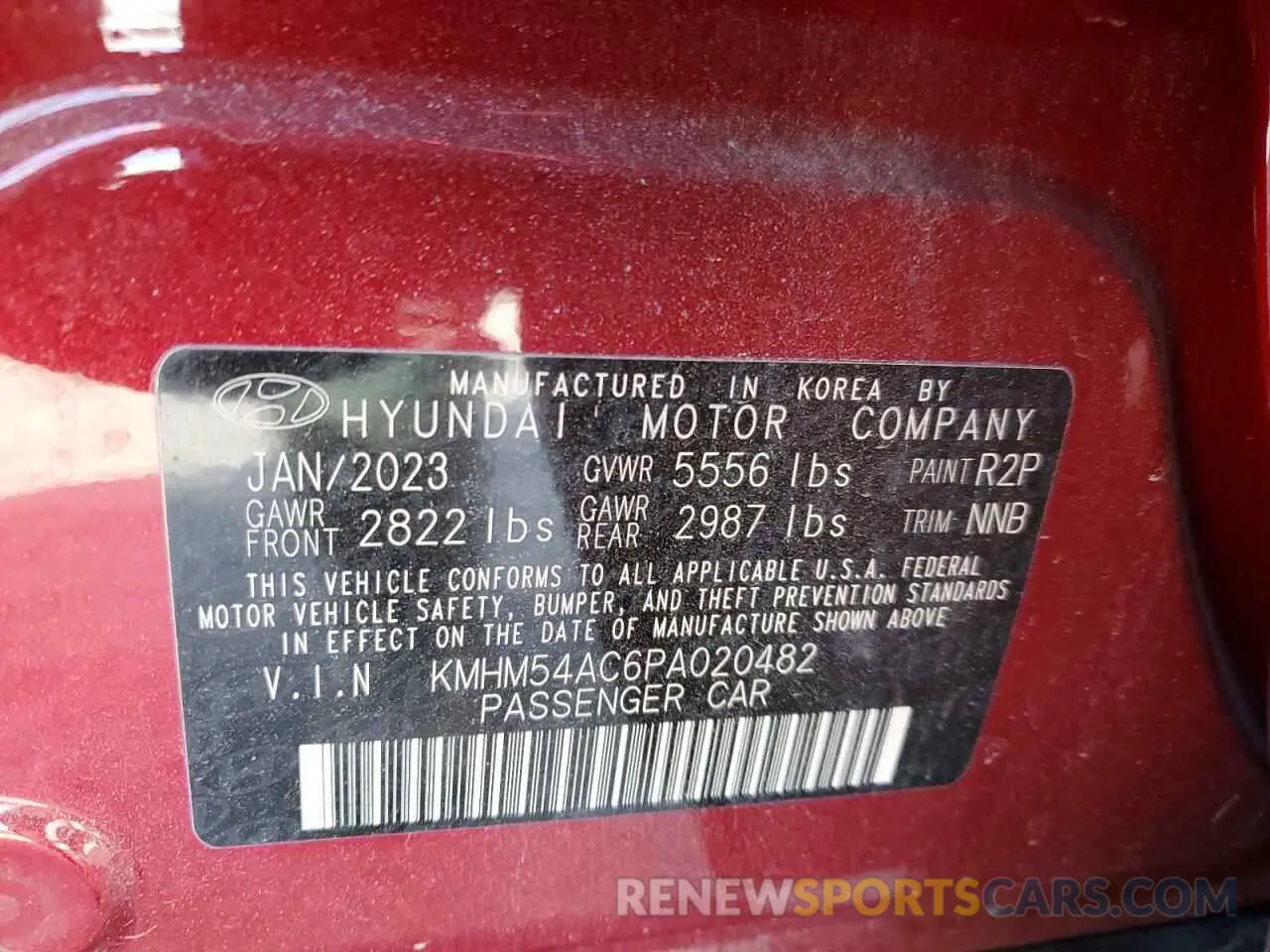 15 fotografías del automóvil dañado KMHM54AC6PA020482 HYUNDAI IONIQ 6 LI 2023