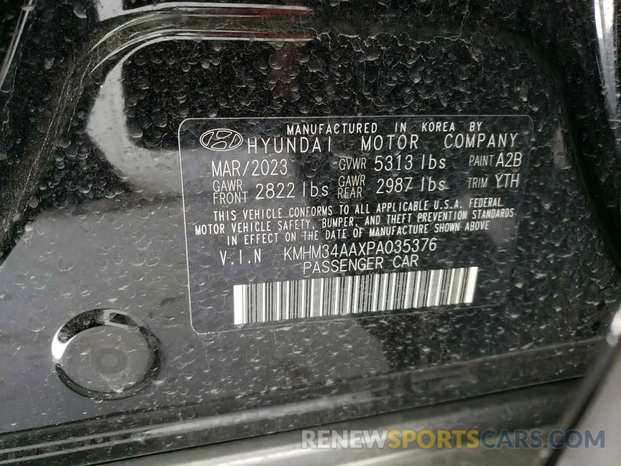 13 fotografías del automóvil dañado KMHM34AAXPA035376 HYUNDAI IONIQ 6 SE 2023