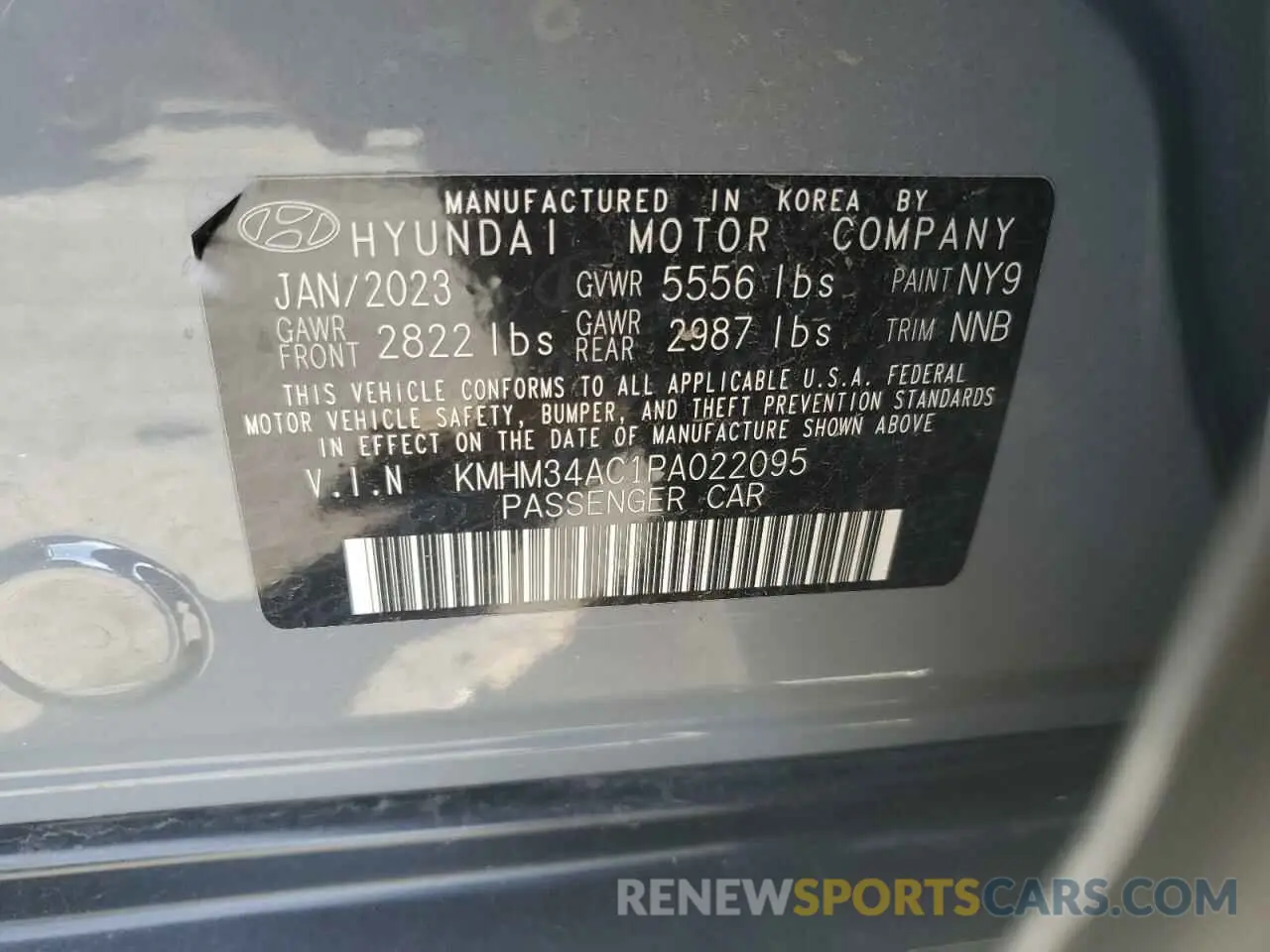 14 fotografías del automóvil dañado KMHM34AC1PA022095 HYUNDAI IONIQ 6 SE 2023