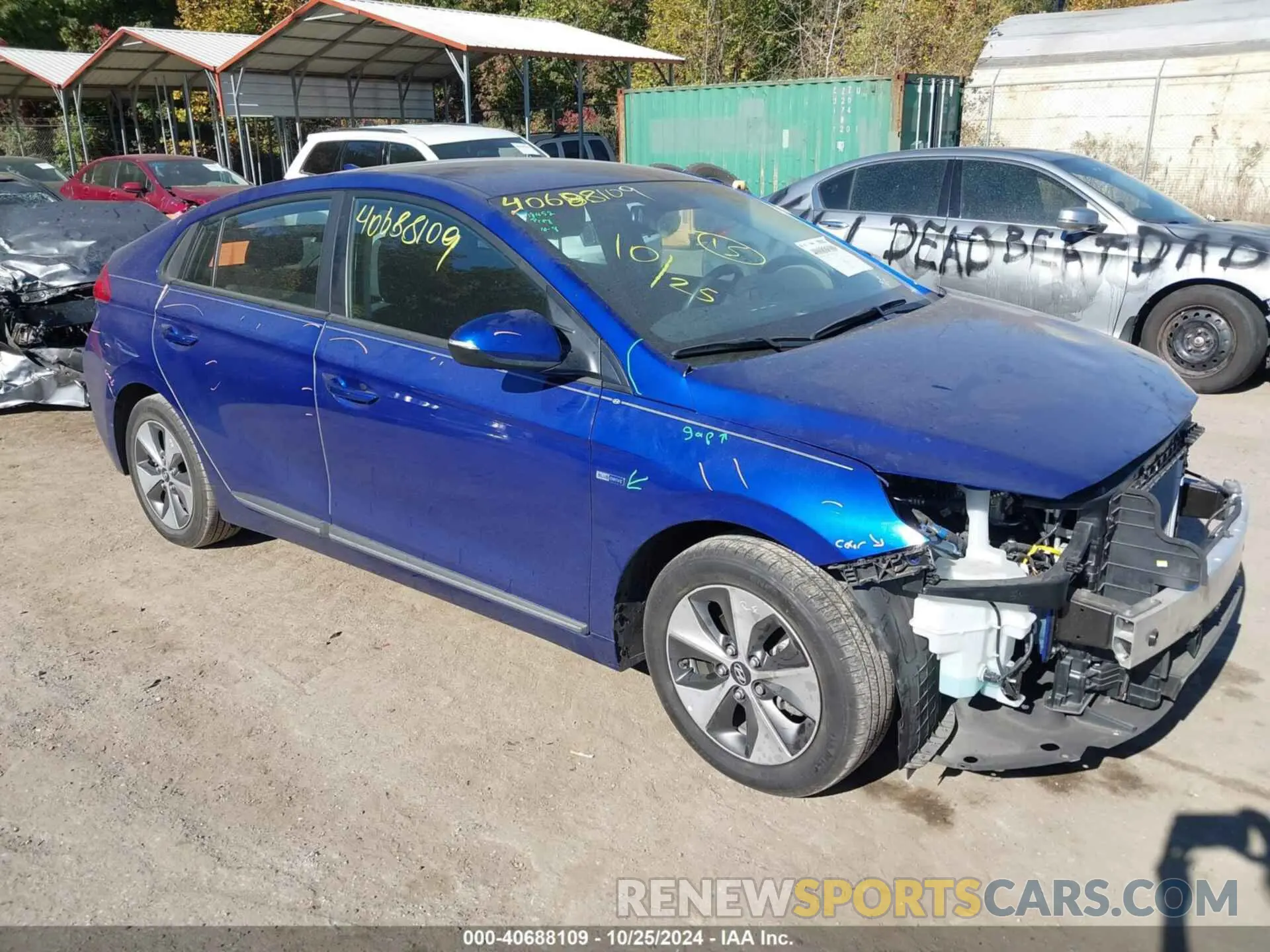 1 fotografías del automóvil dañado KMHC75LH9KU036011 HYUNDAI IONIQ ELECTRIC 2019