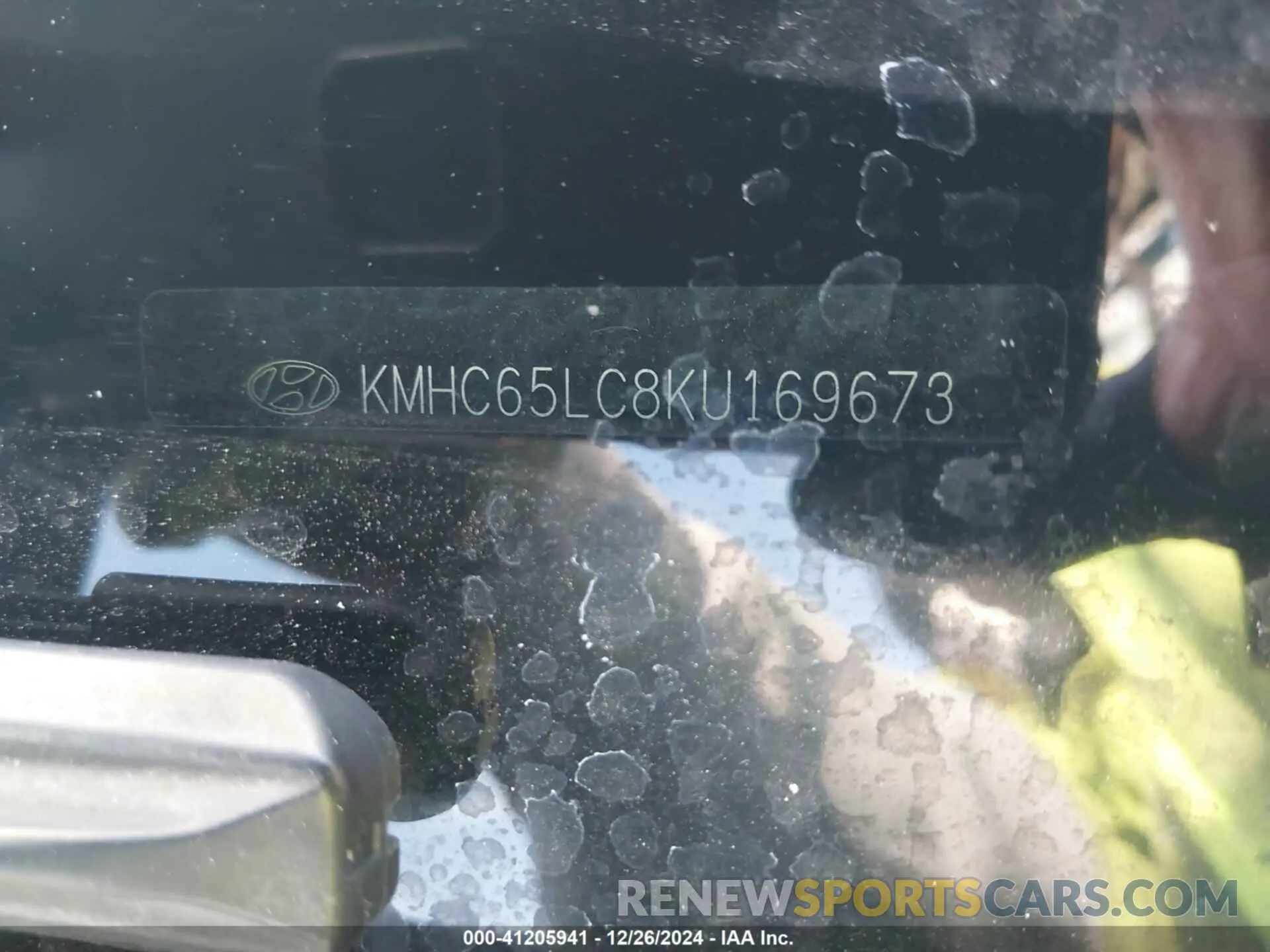 9 fotografías del automóvil dañado KMHC65LC8KU169673 HYUNDAI IONIQ HYBRID 2019