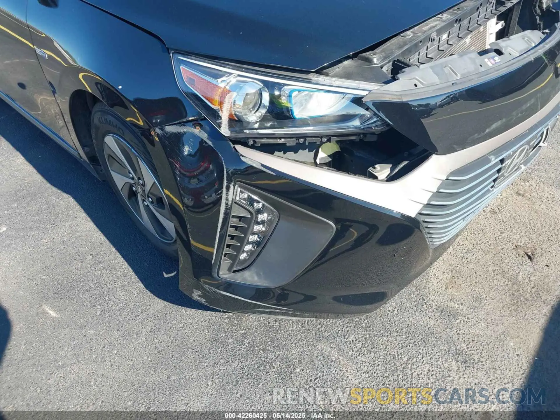 6 fotografías del automóvil dañado KMHC75LC3KU105621 HYUNDAI IONIQ HYBRID 2019