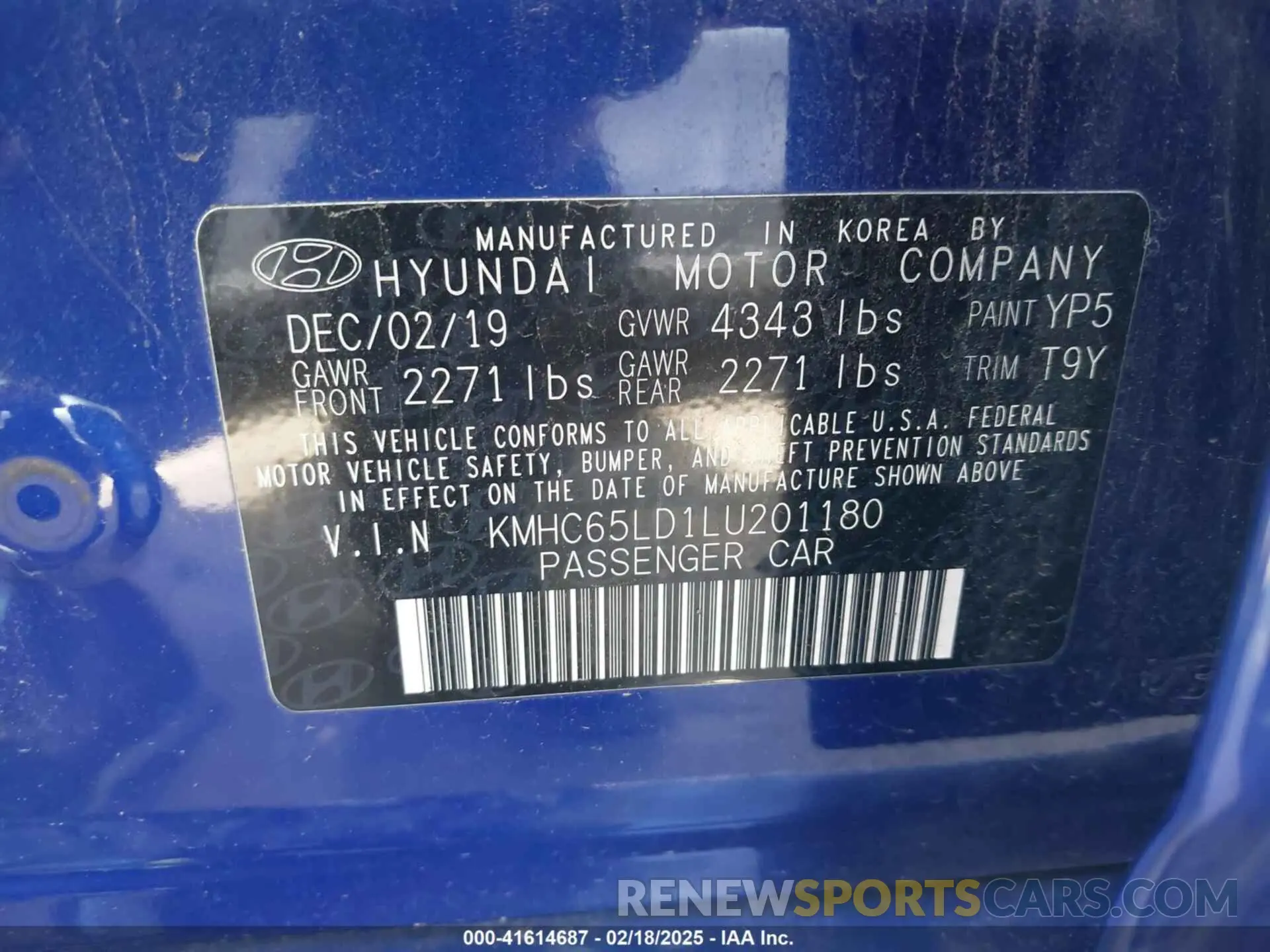 9 fotografías del automóvil dañado KMHC65LD1LU201180 HYUNDAI IONIQ PLUG-IN HYBRID 2020