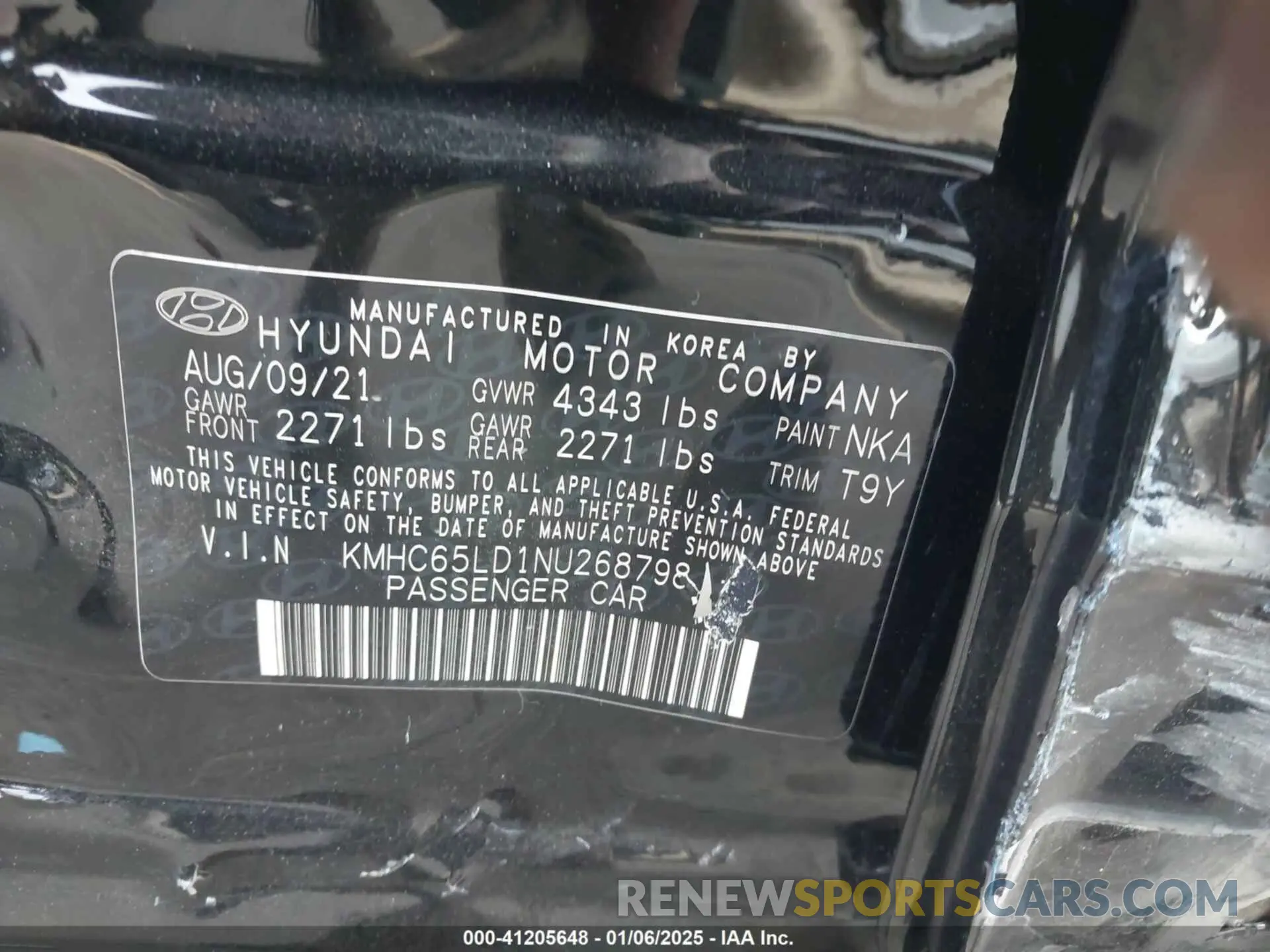 9 fotografías del automóvil dañado KMHC65LD1NU268798 HYUNDAI IONIQ PLUG-IN HYBRID 2022
