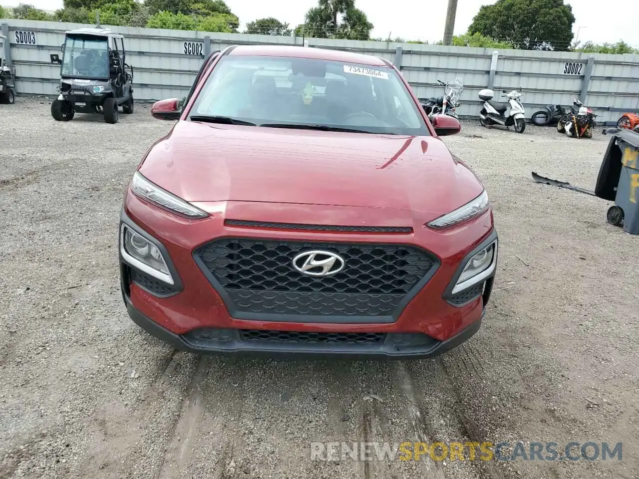 5 fotografías del automóvil dañado KM8K12AA4KU257985 HYUNDAI KONA 2019