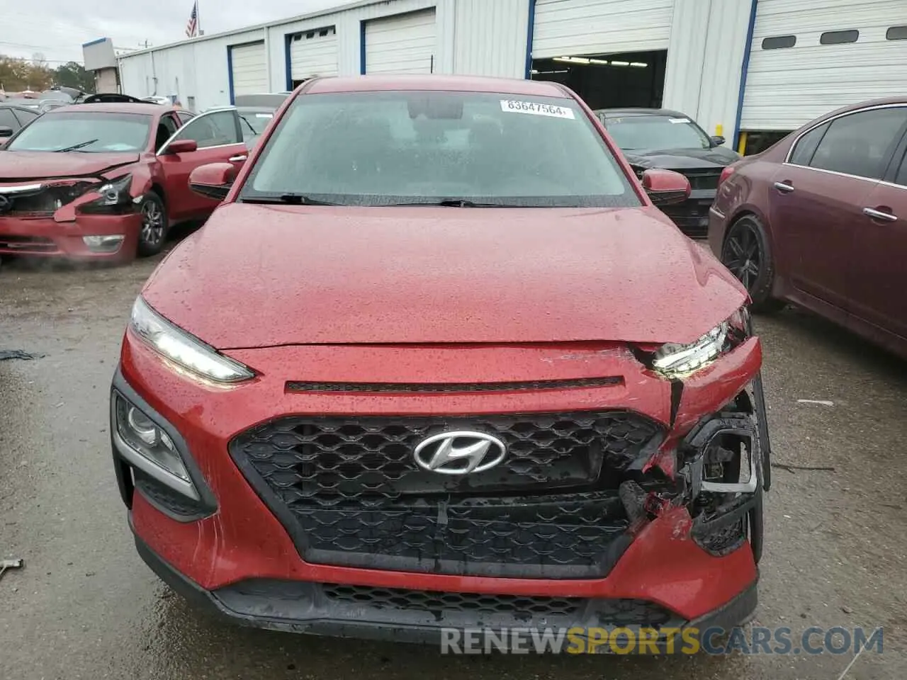5 fotografías del automóvil dañado KM8K12AA5KU343063 HYUNDAI KONA 2019