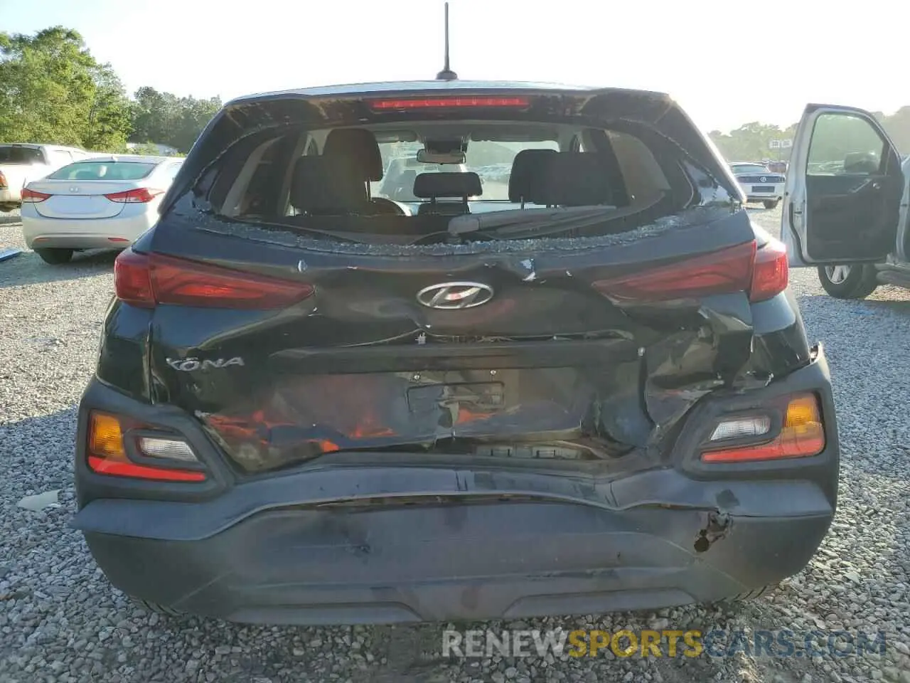 6 fotografías del automóvil dañado KM8K12AAXKU236381 HYUNDAI KONA 2019