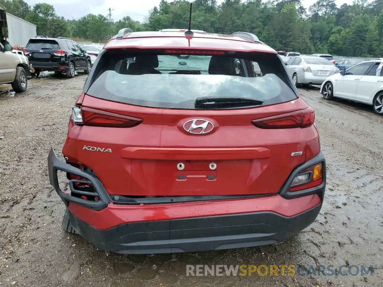 6 fotografías del automóvil dañado KM8K1CAA1KU380858 HYUNDAI KONA 2019