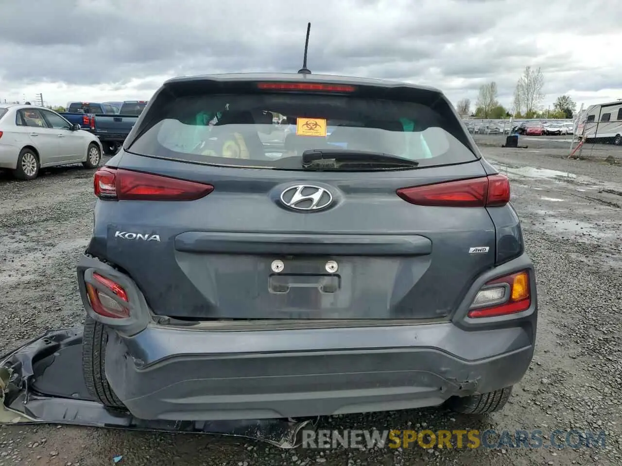 6 fotografías del automóvil dañado KM8K1CAA2KU288111 HYUNDAI KONA 2019