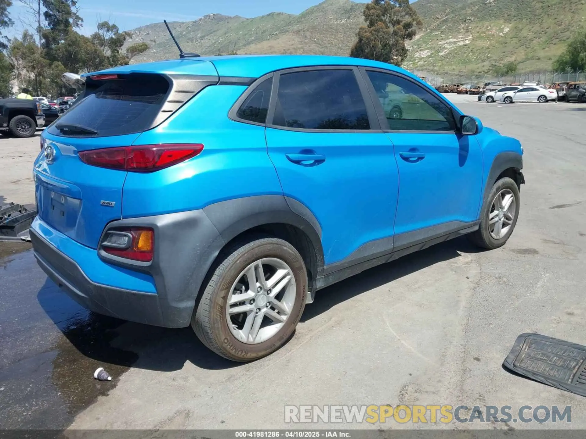 4 fotografías del automóvil dañado KM8K1CAA4KU274937 HYUNDAI KONA 2019