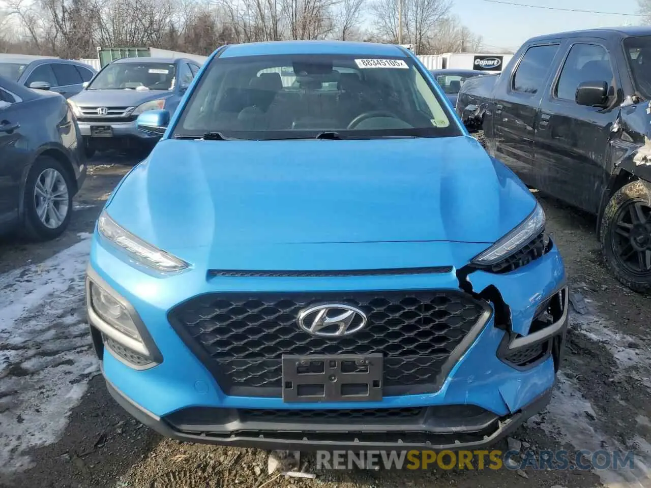 5 fotografías del automóvil dañado KM8K1CAA5KU274817 HYUNDAI KONA 2019