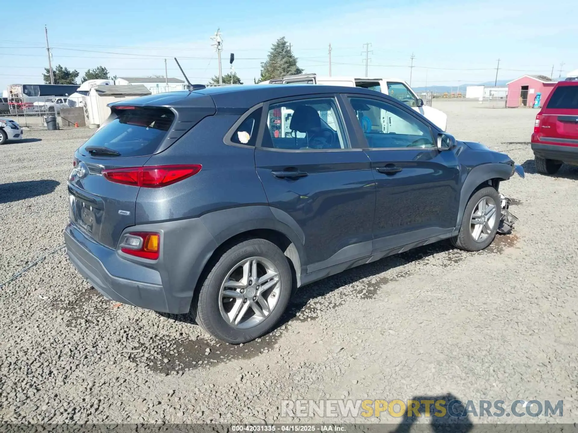 4 fotografías del automóvil dañado KM8K1CAA8KU288114 HYUNDAI KONA 2019